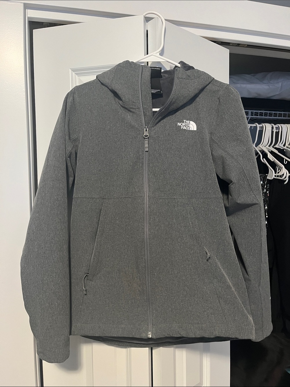 The North Face Gray Hooded Softshell Jacket Small